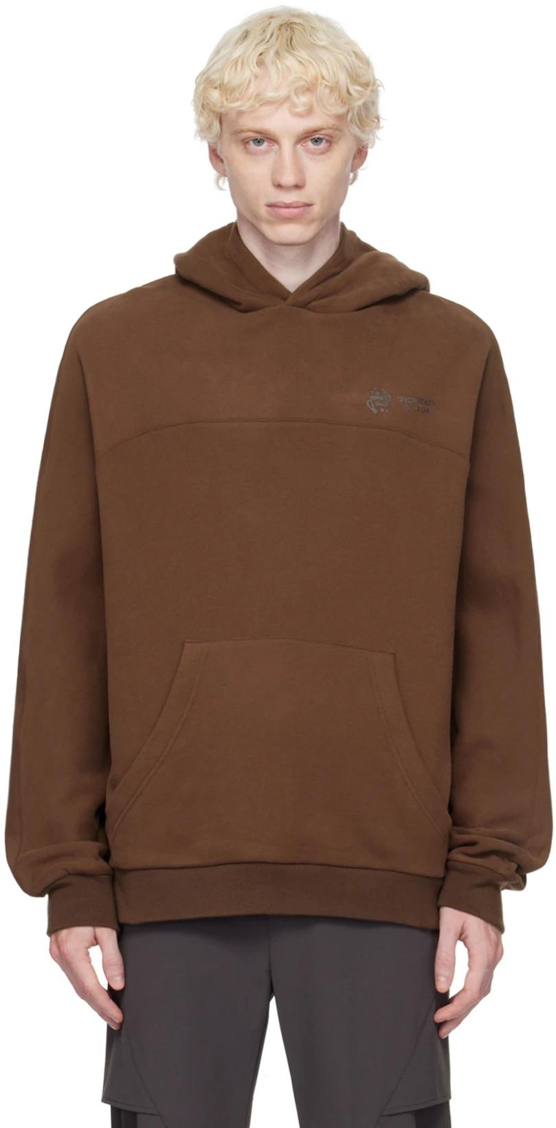 Brown Linebacker Hoodie by UNCERTAIN FACTOR