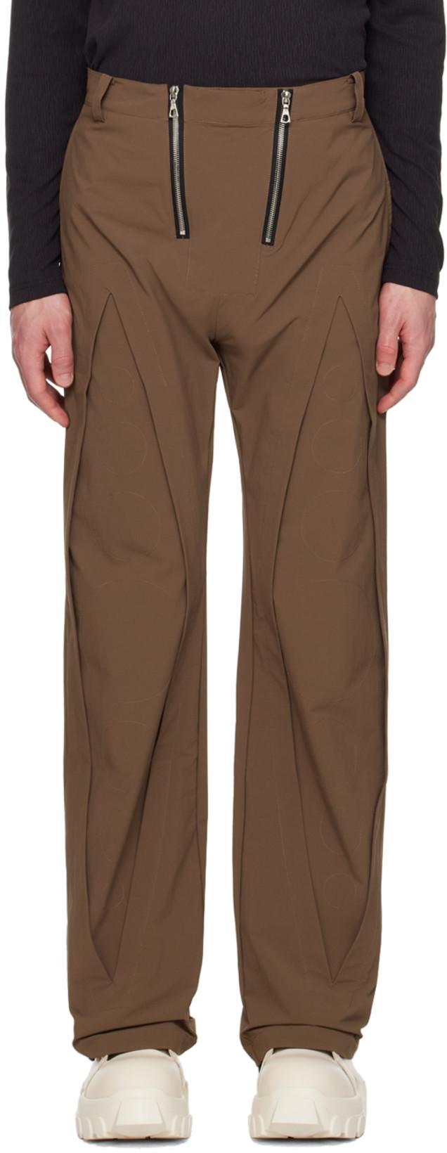 Brown Marsh Sighed Trousers by UNCERTAIN FACTOR