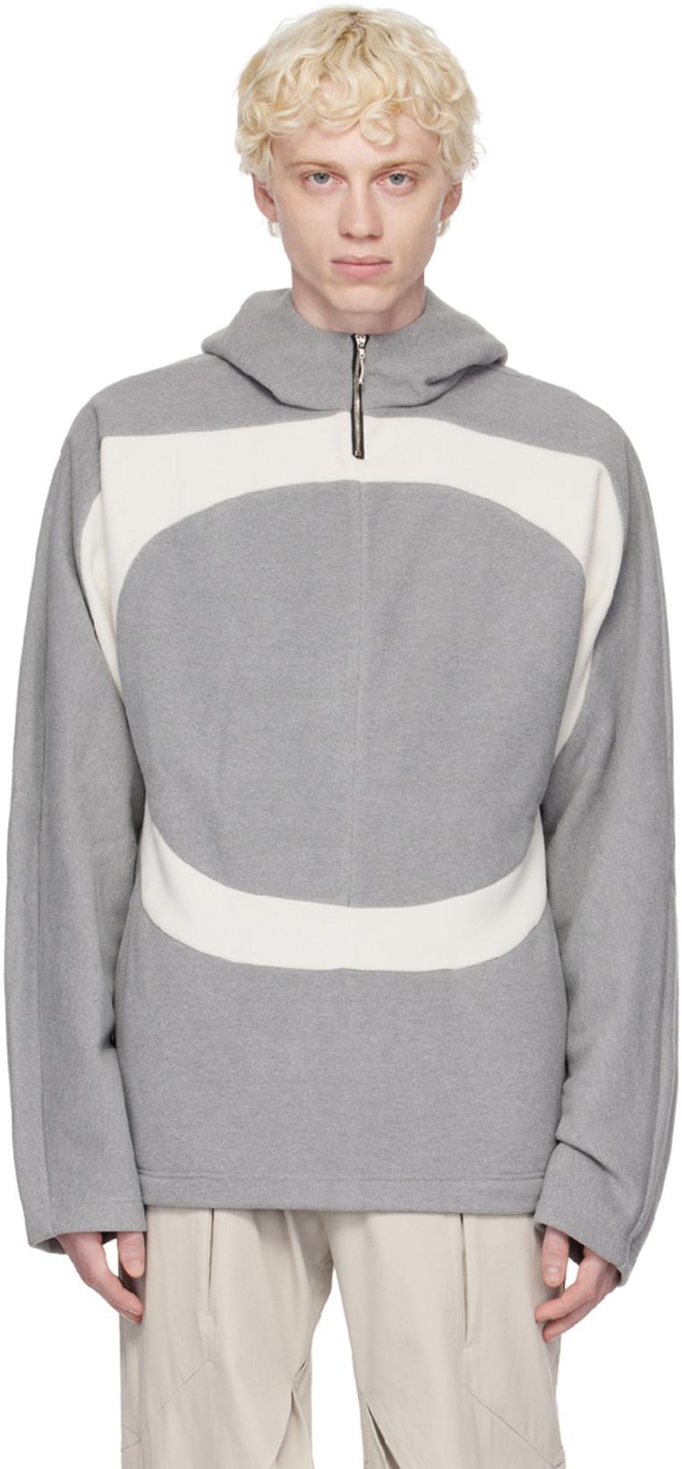 Gray Nose Tackle Hoodie by UNCERTAIN FACTOR