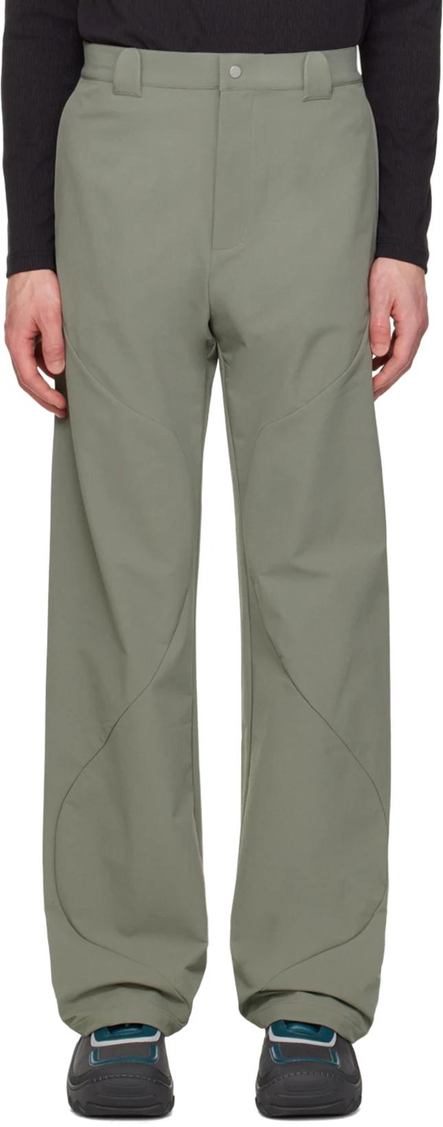 Khaki Roll Trousers by UNCERTAIN FACTOR
