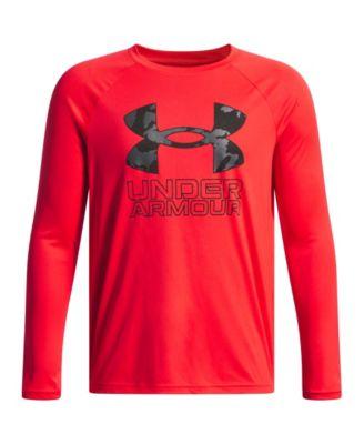 Big Boys Under Armour Tech Hybrid Print Fill Long Sleeves T-shirt by UNDER ARMOUR Big Boys Under Armour Tech Hybrid Print Fill Long Sleeves T-shirt by UNDER ARMOUR
