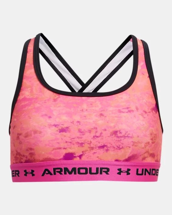 Girls' UA Crossback Printed Sports Bra by UNDER ARMOUR