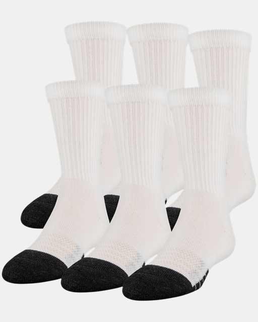 Kids' UA Performance Tech Crew Socks – 6-Pack by UNDER ARMOUR