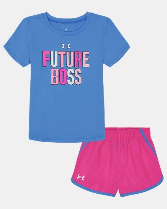 Little Girls' UA Future Boss Shorts Set by UNDER ARMOUR