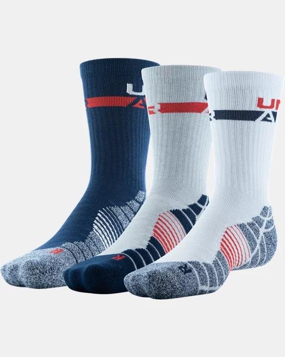 Men's UA Elevated 3-Pack Crew Socks by UNDER ARMOUR