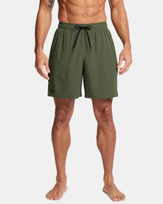 Men's UA Solid 2-in-1 Compression Swim Volley Shorts by UNDER ARMOUR