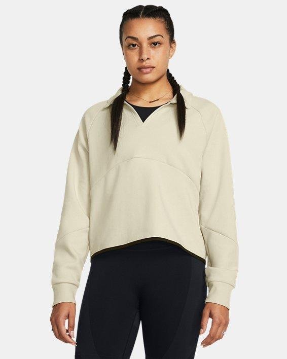 Women's UA Unstoppable Fleece Rugby Crop by UNDER ARMOUR