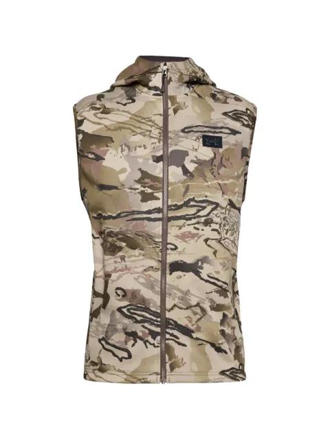 camouflage-pattern hoodied gilet by UNDER ARMOUR