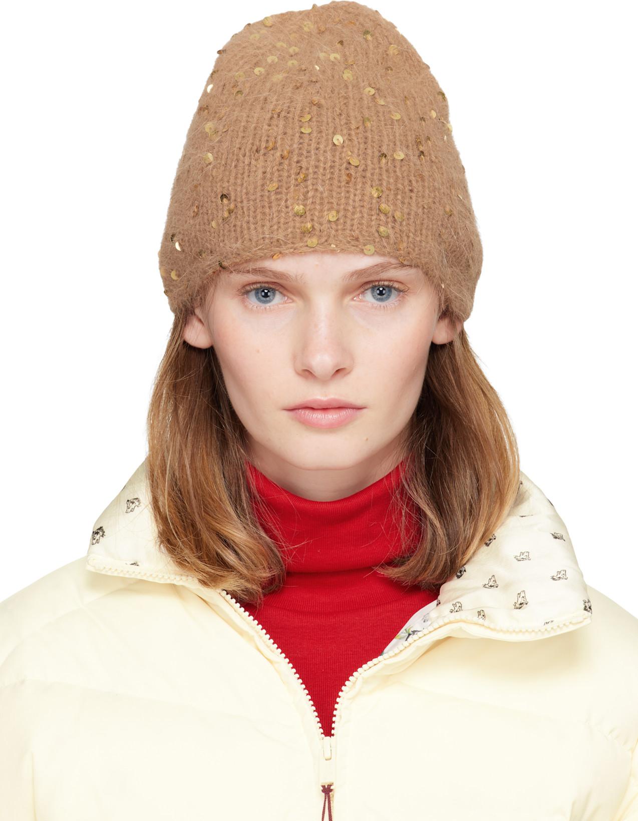 Beige Sequin Beanie by UNDERCOVER