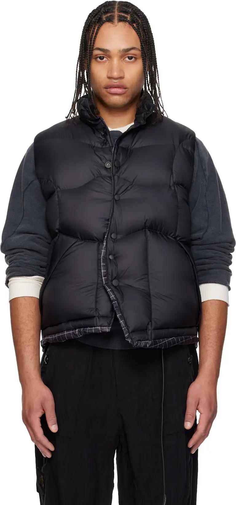 Black UC1F4002 Down Vest by UNDERCOVER