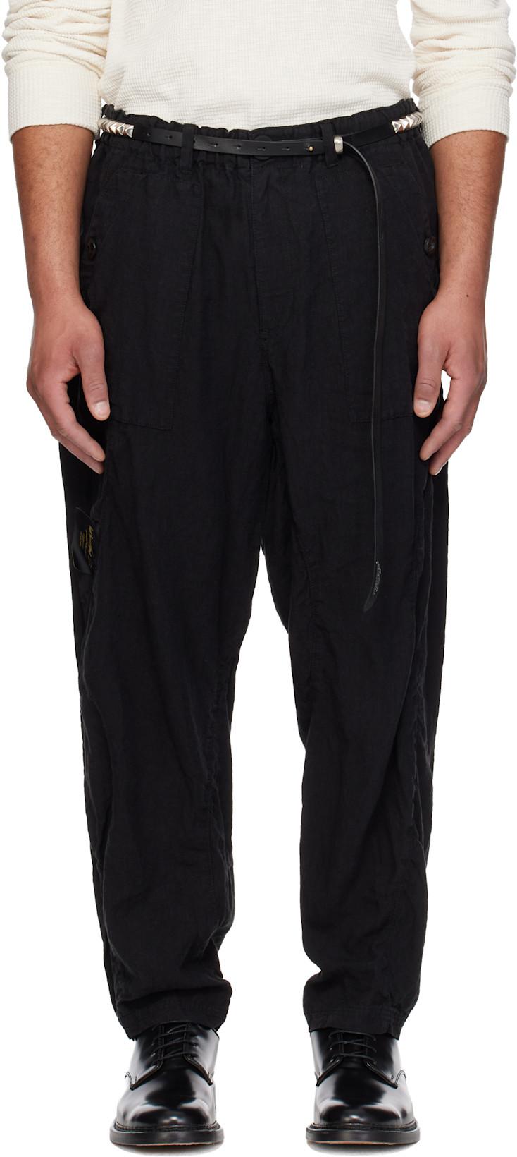 Black UC1F4511-4 Trousers by UNDERCOVER