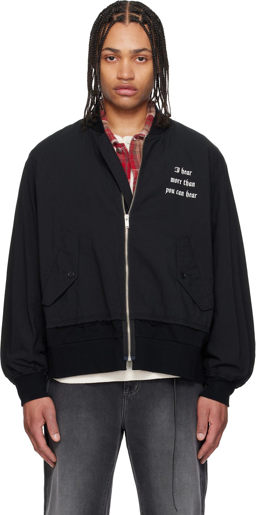 Black UP1F4201 Bomber Jacket by UNDERCOVER