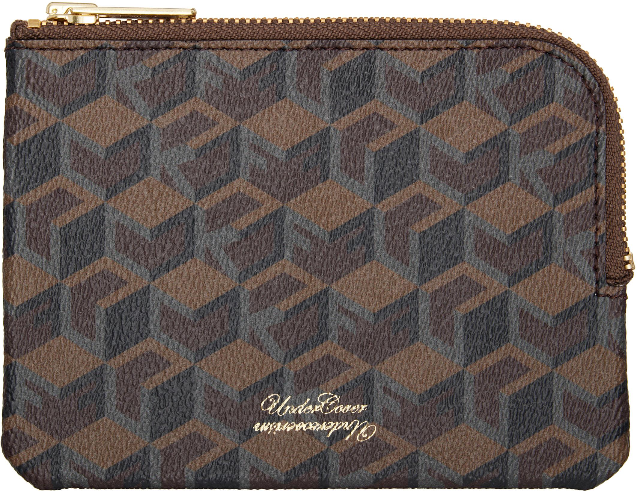 Brown UCU9P91-01 'Fuck' Pattern Pouch by UNDERCOVER