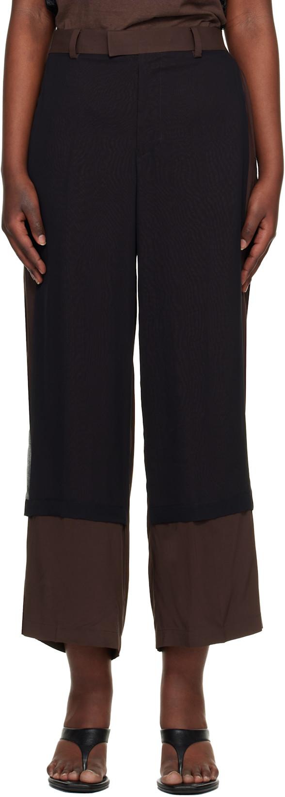 Brown & Black UP1F1510-2 Trousers by UNDERCOVER
