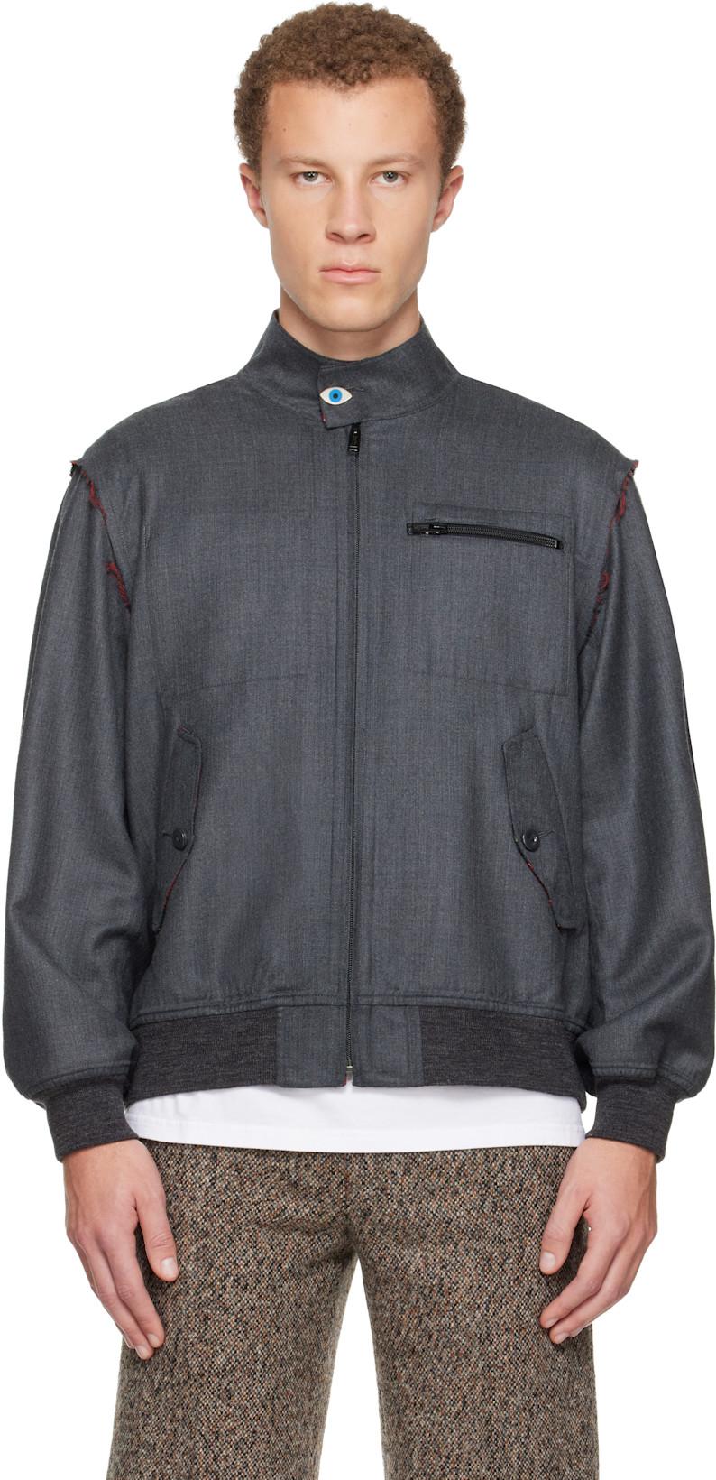 Gray UC2E4211 Bomber Jacket by UNDERCOVER