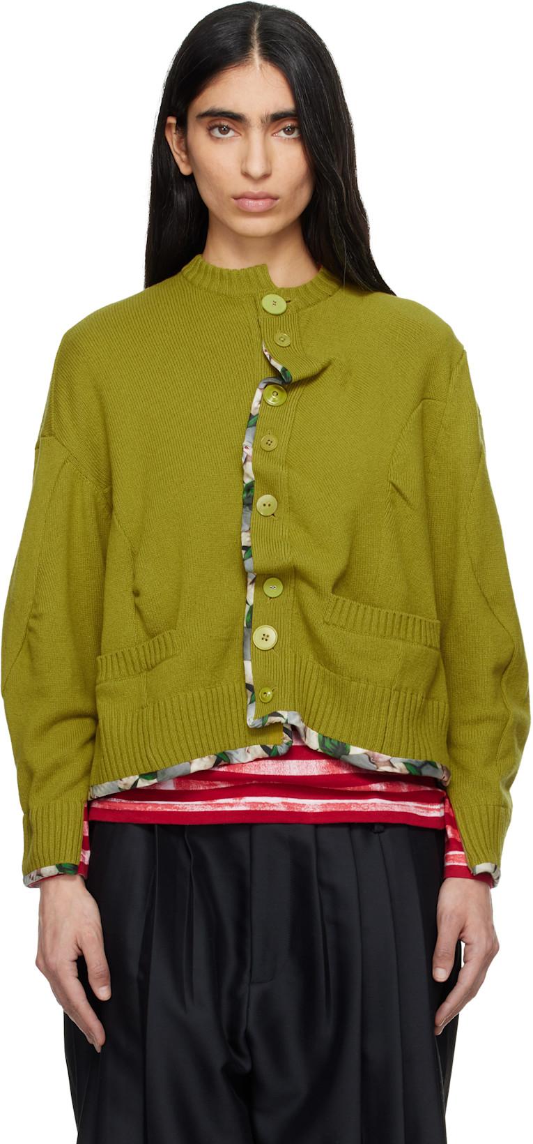 Green UC1F1902 Cardigan by UNDERCOVER