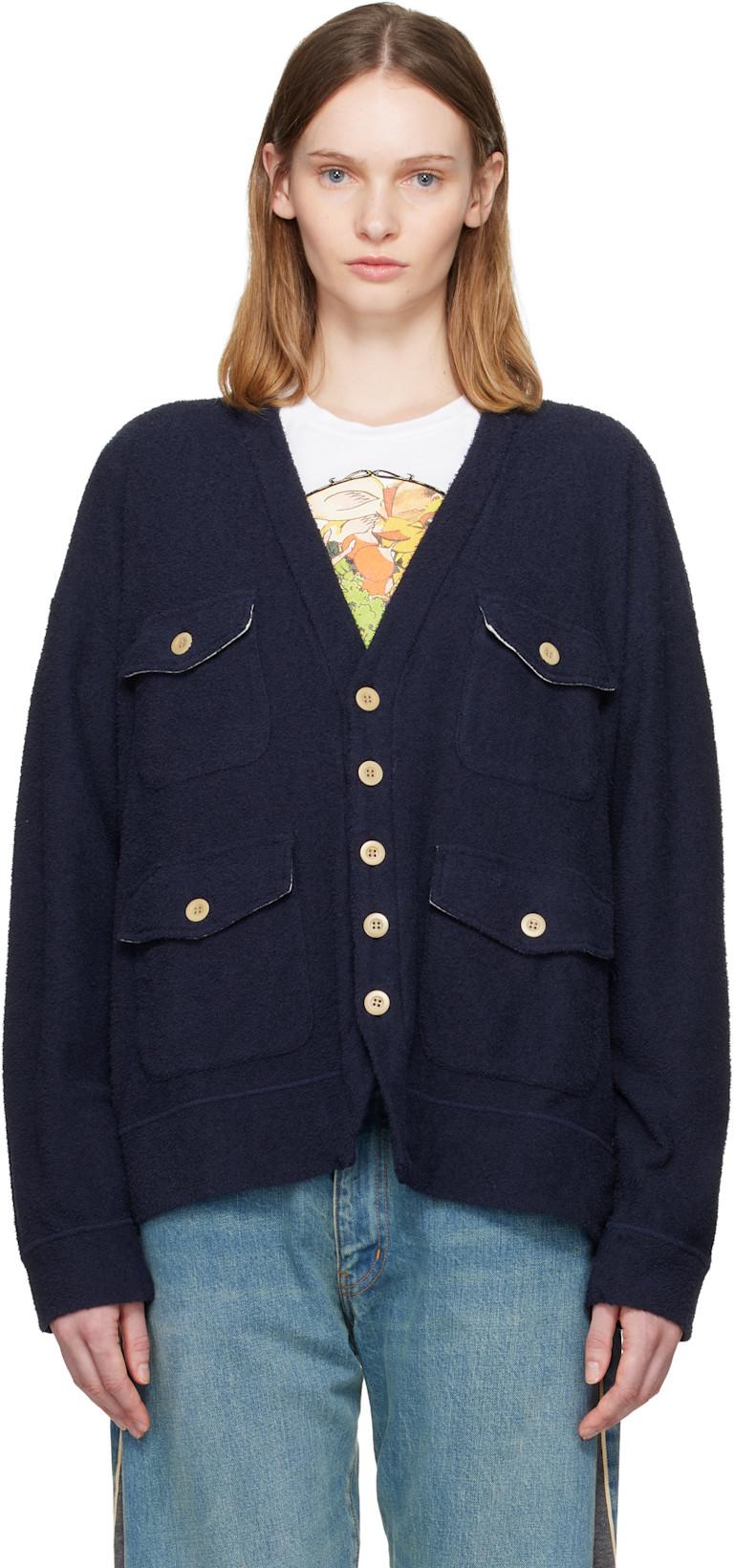 Navy UP2E4802 Cardigan by UNDERCOVER