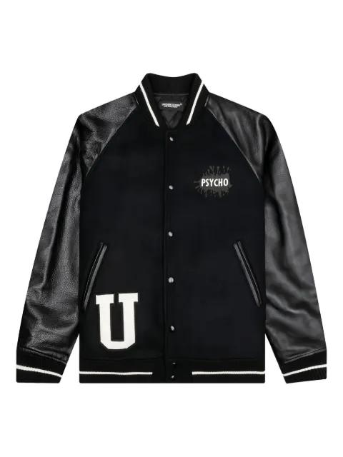 Psycho leather-sleeved bomber jacket by UNDERCOVER