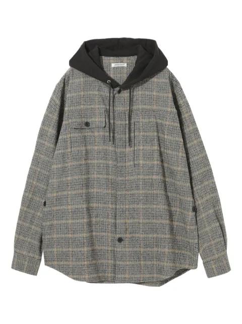 UP2E44071 hoodied checked shirt by UNDERCOVER