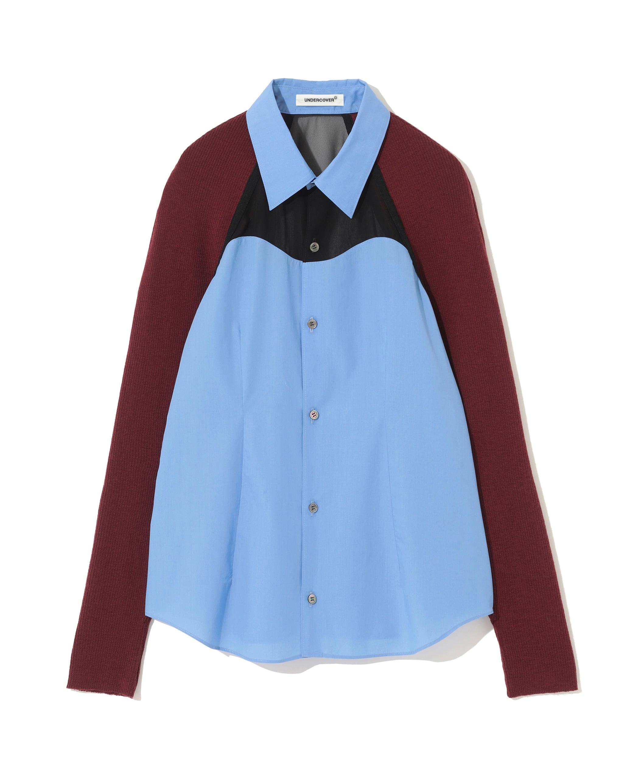 Undercover - Cotton X Wool Knit Shirt - (Light Blue) by UNDERCOVER