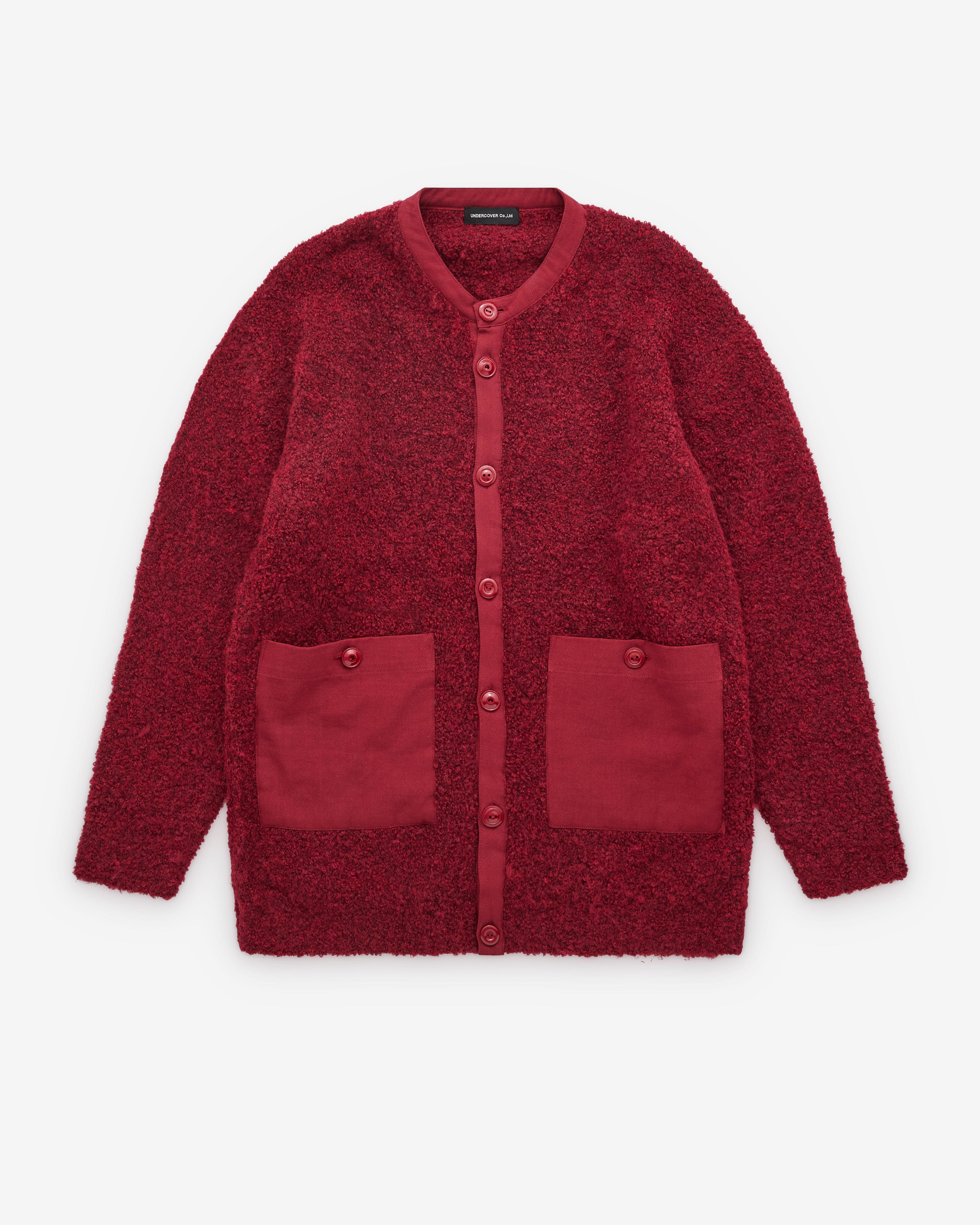 Undercover - Men's Cardigan - (Dark Red) by UNDERCOVER