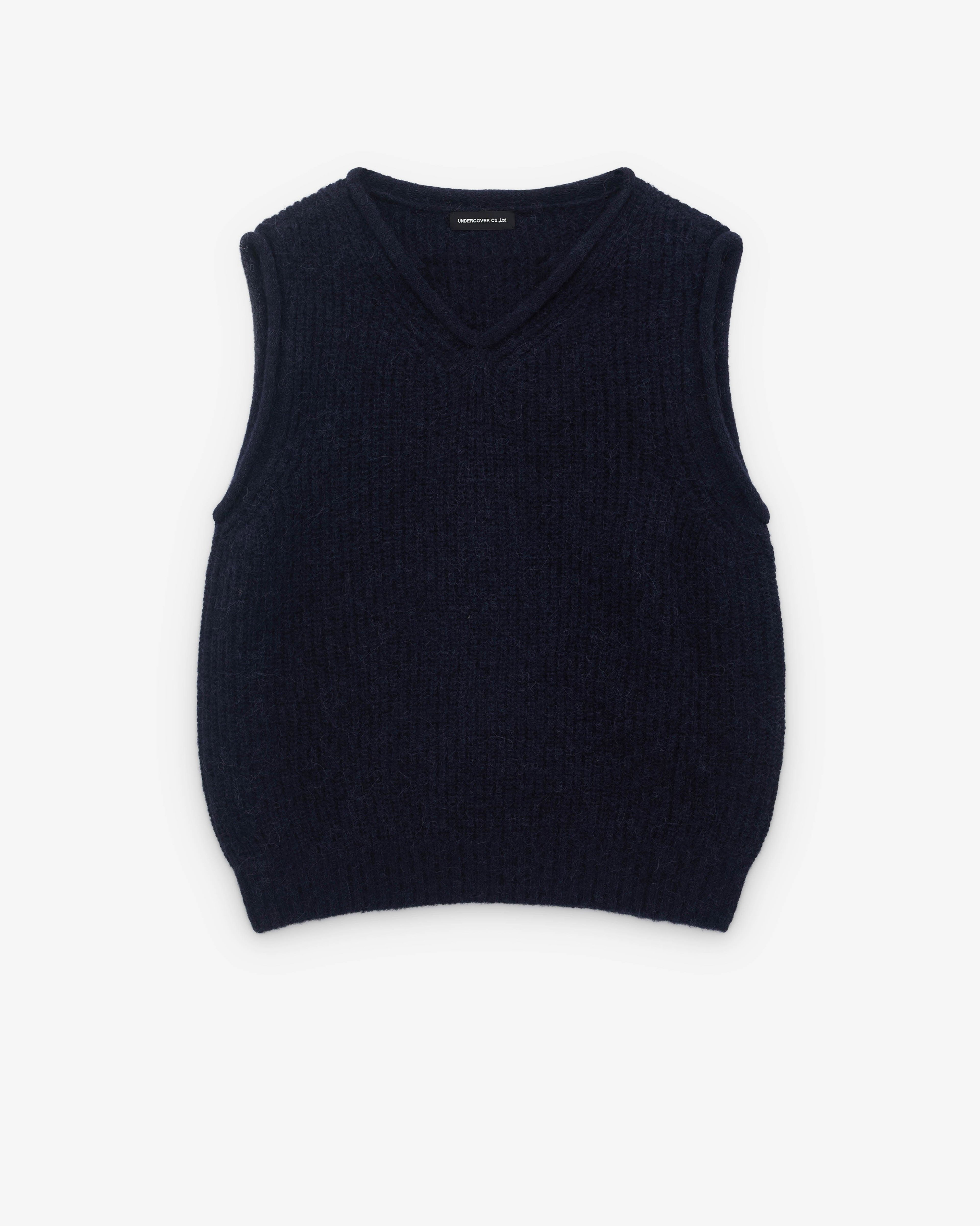 Undercover - Men’s Ribbed Knit Vest - (Navy) by UNDERCOVER