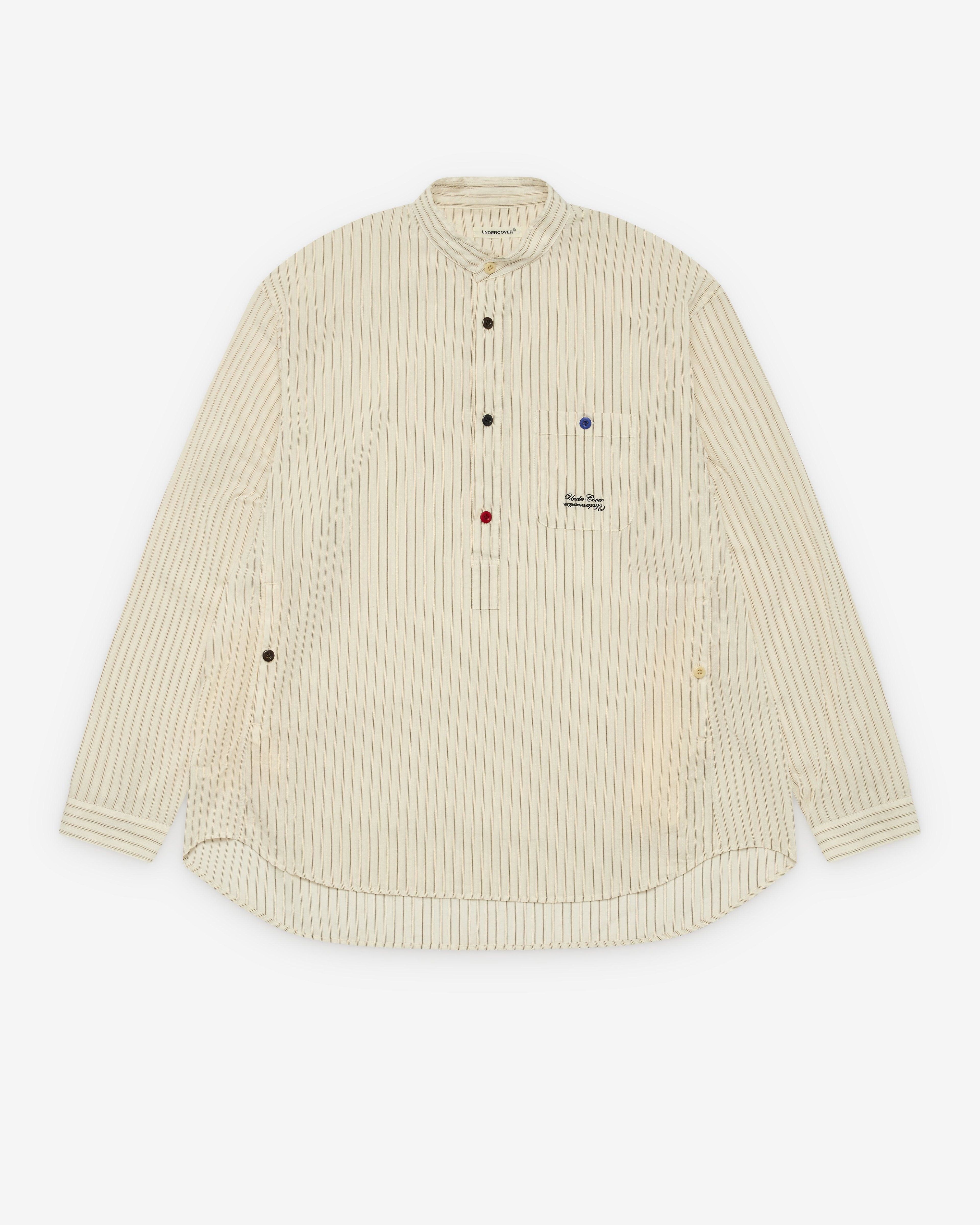 Undercover - Men's Stripe Shirt - (Brown Stripe) by UNDERCOVER