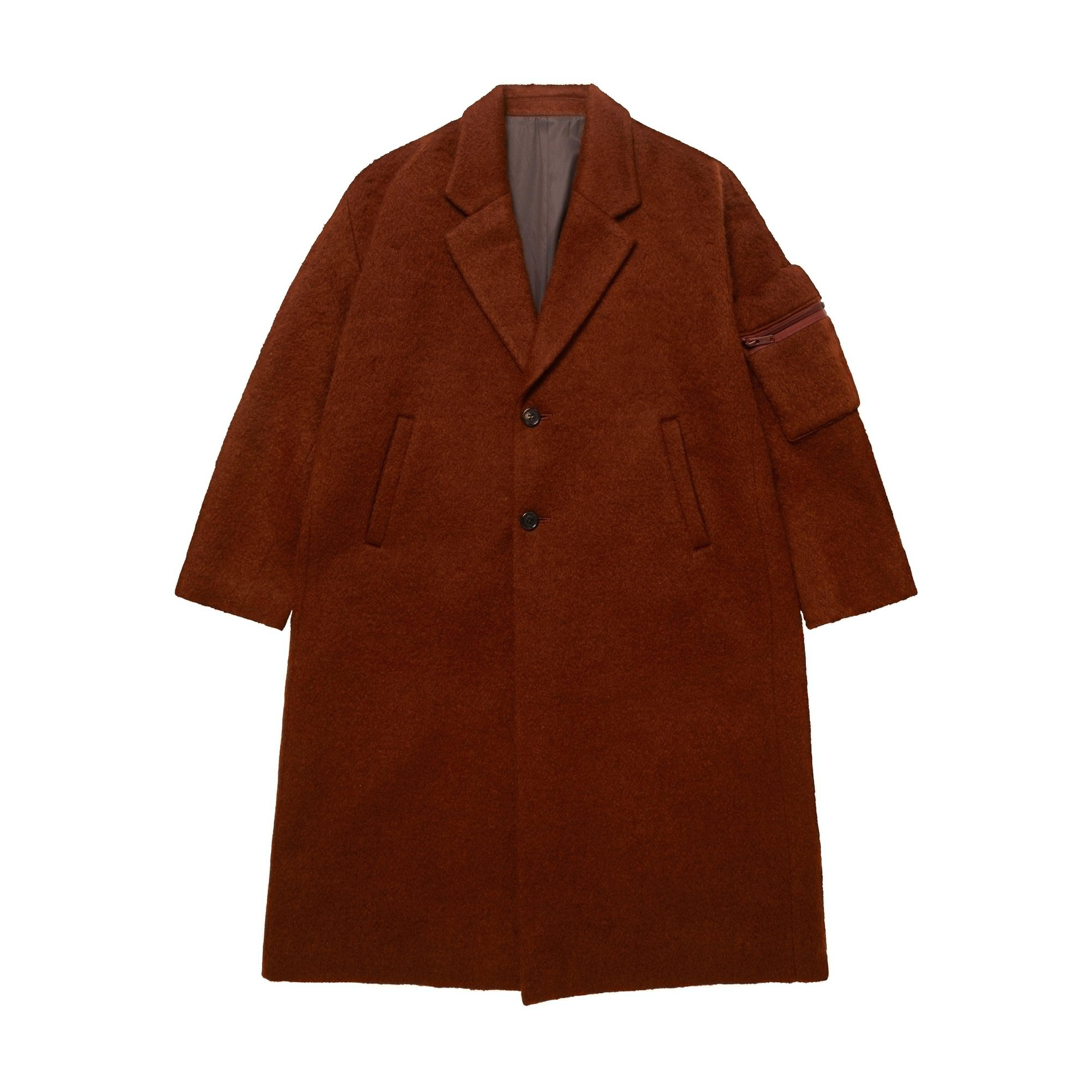 Undercover - Men’s Wool Overcoat - (Brown) by UNDERCOVER