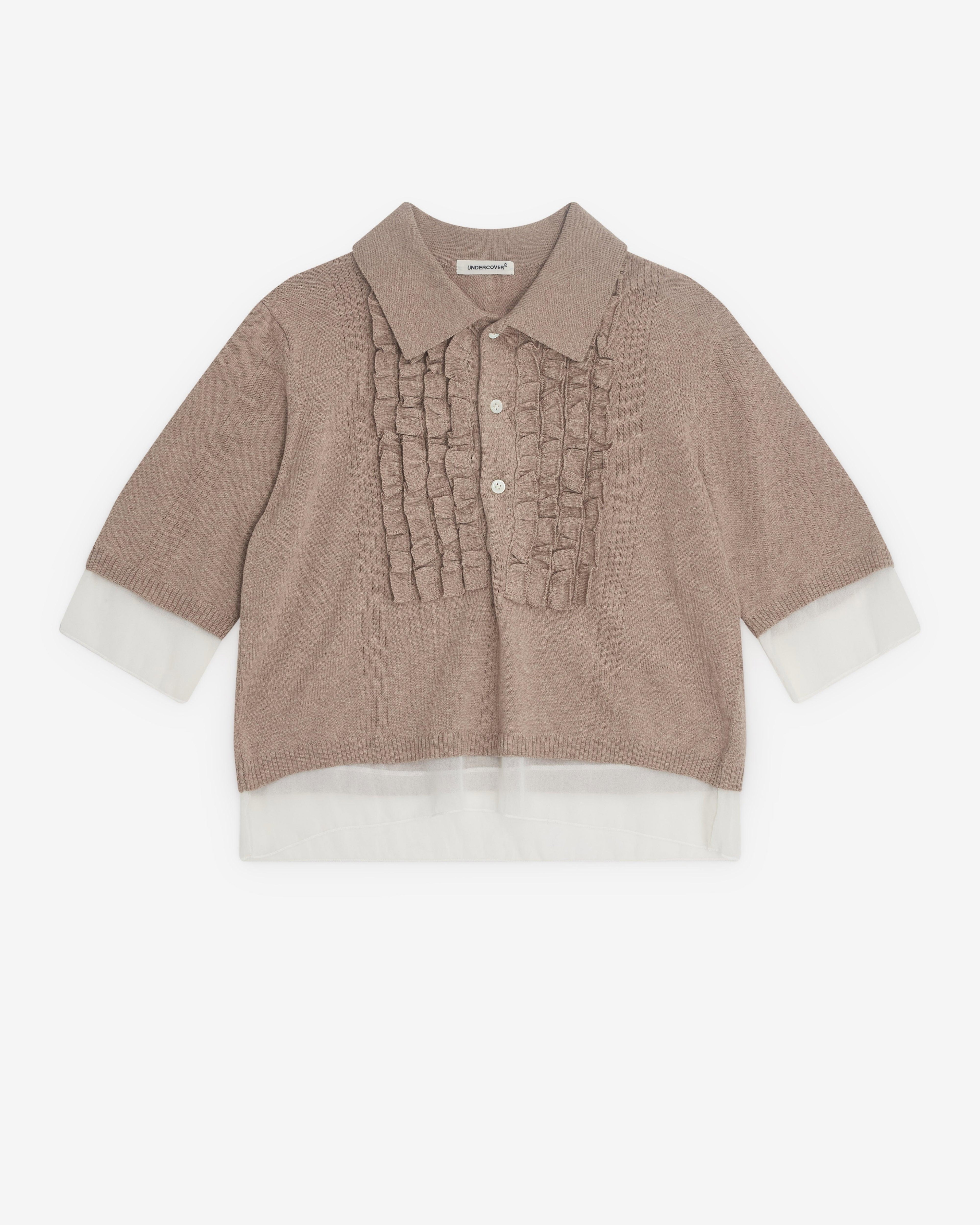 Undercover - Women’s Knit Polo - (Light Beige) by UNDERCOVER