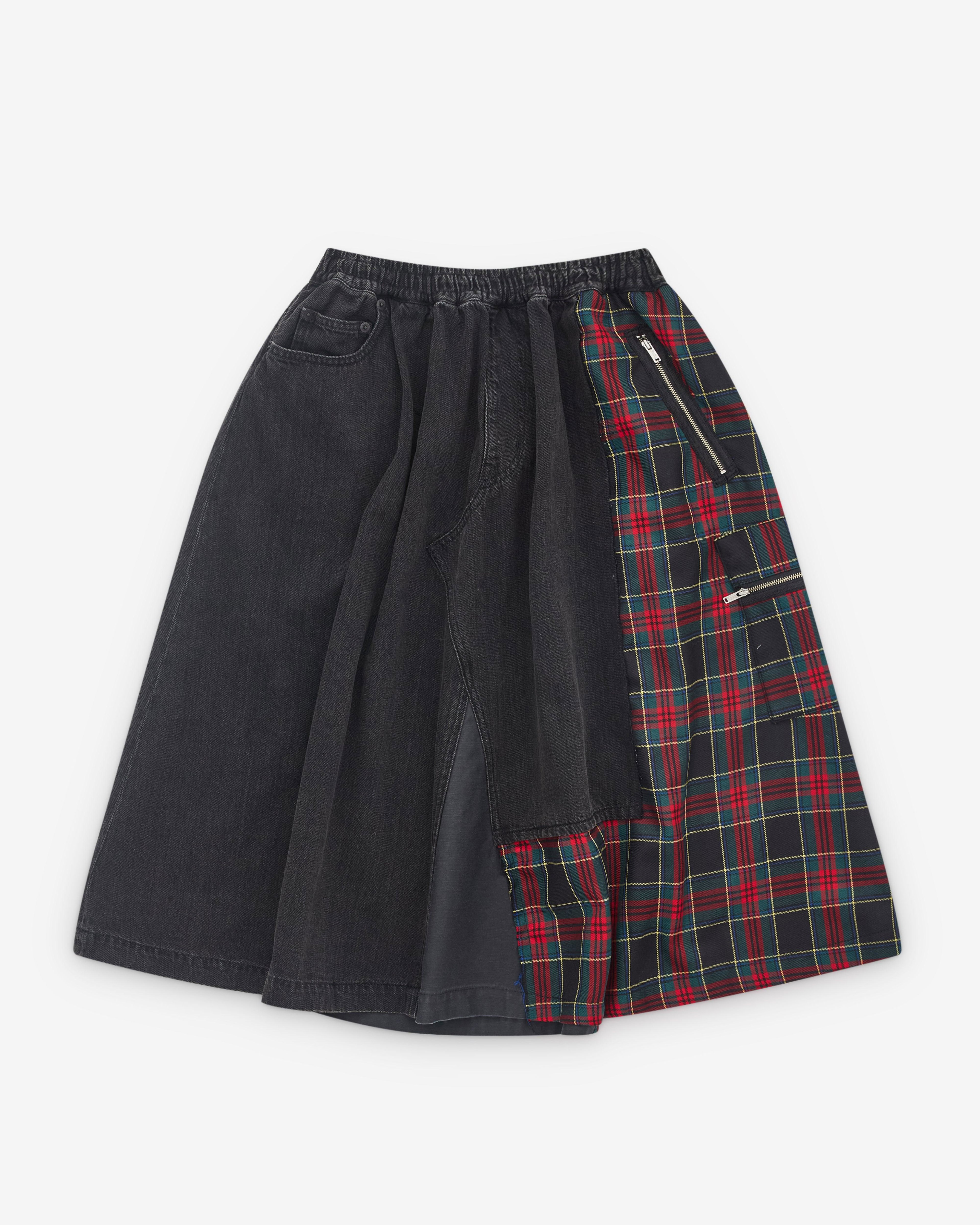 Undercover - Women's Tartan Denim Skirt - (Black) by UNDERCOVER