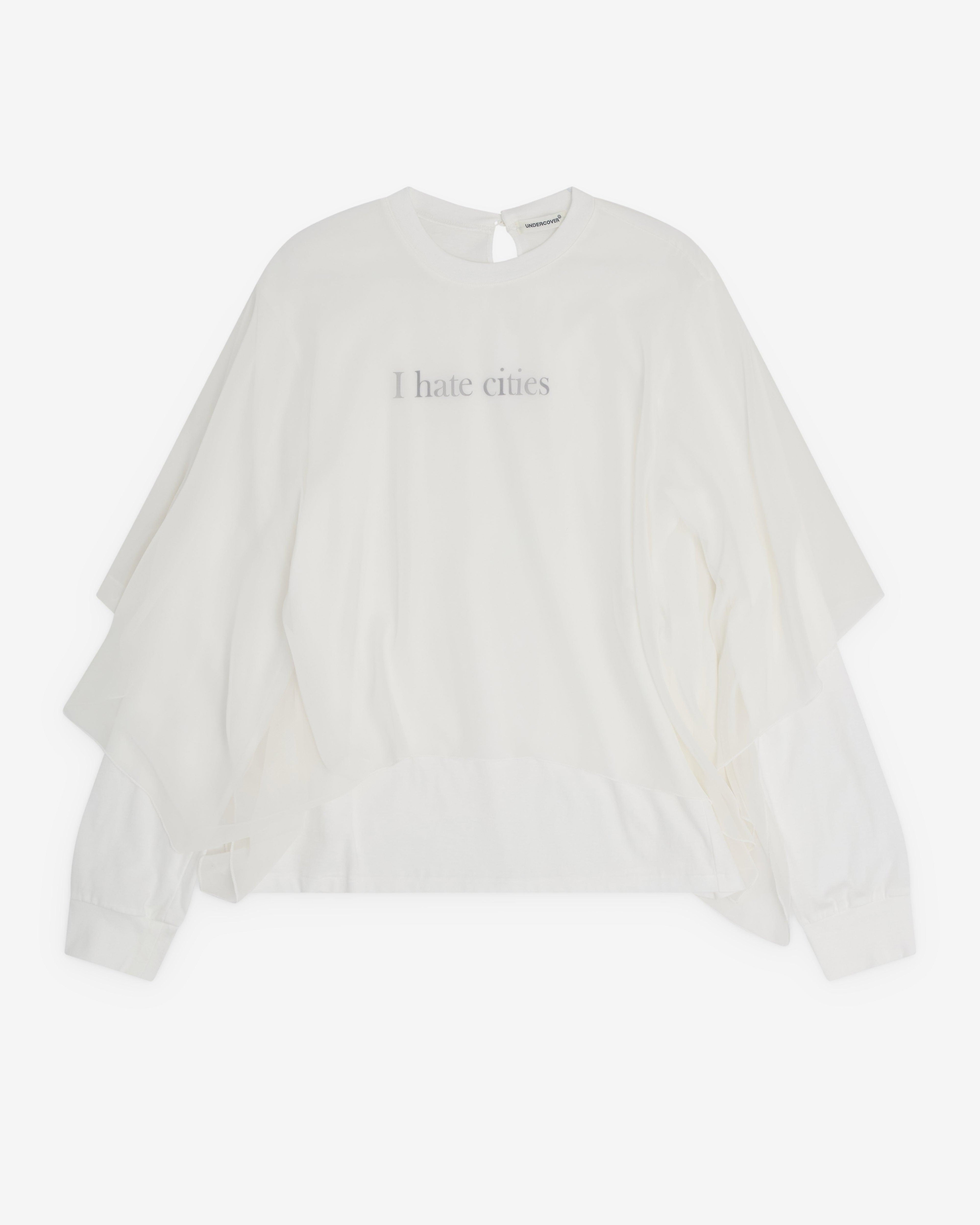 Undercover - Women's Tulle Overlay T-Shirt - (Off White) by UNDERCOVER