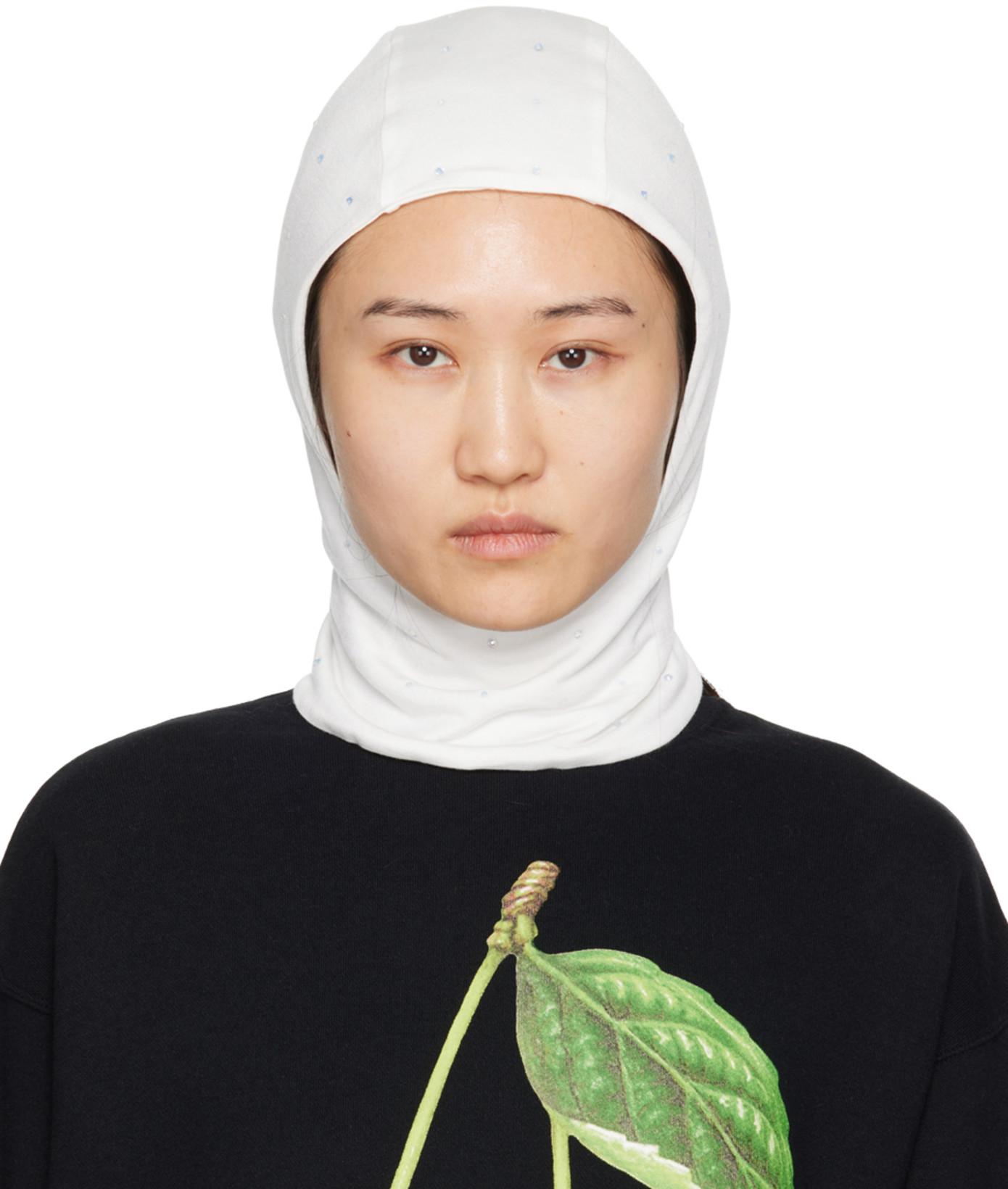 White Crystal-Cut Balaclava by UNDERCOVER