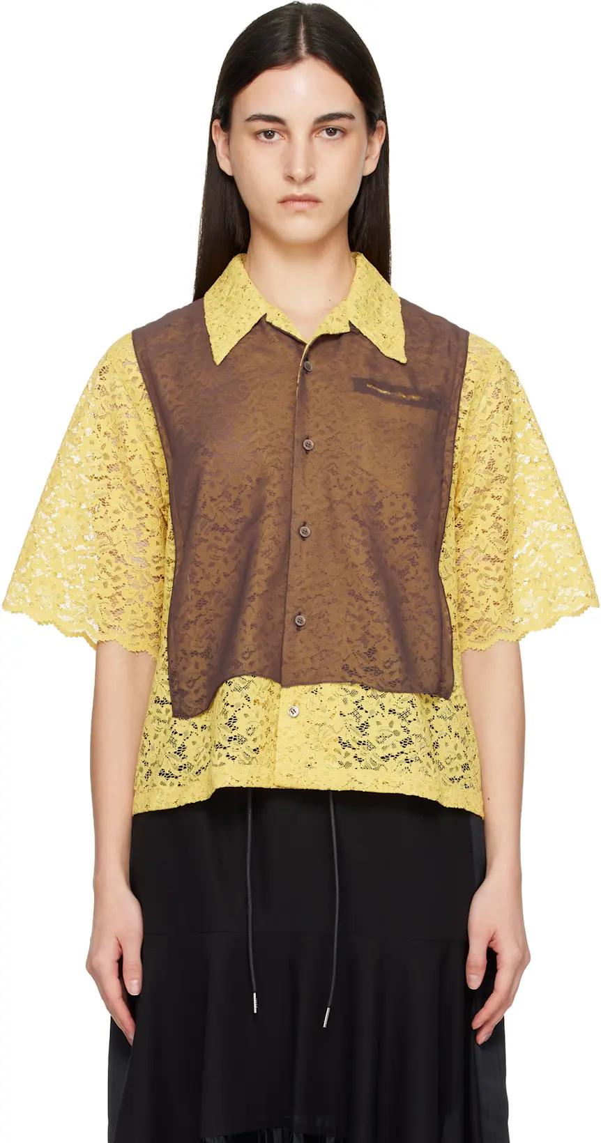 Yellow & Brown UP1F1406 Shirt by UNDERCOVER