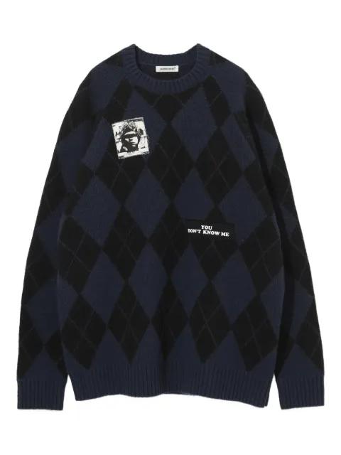 argyle-patterned sweater by UNDERCOVER