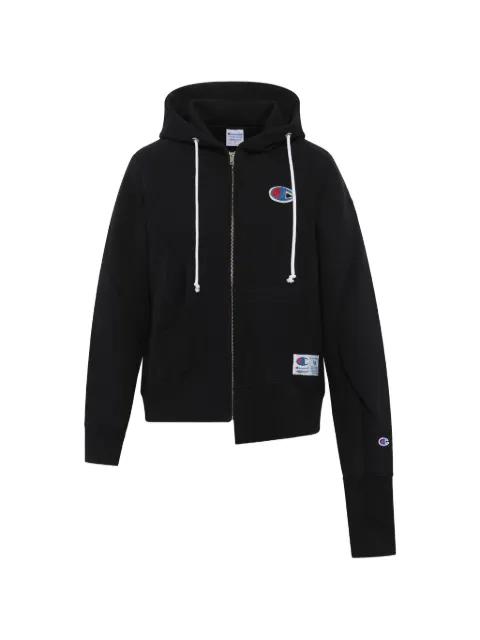 asymmetric logo-patch hoodie by UNDERCOVER