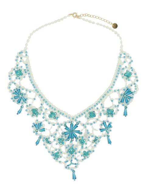 bead-embellished crochet necklace by UNDERCOVER