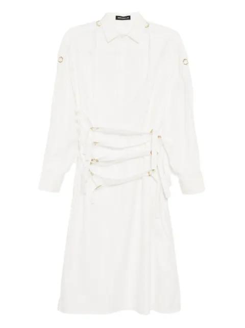 buckle cutaway-collar shirt dress by UNDERCOVER