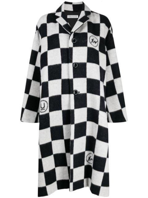 check-print button-up coat by UNDERCOVER