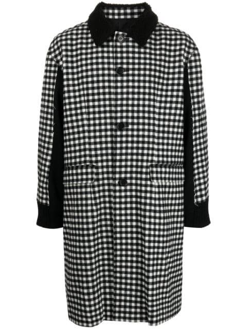 check-print single-breasted coat by UNDERCOVER