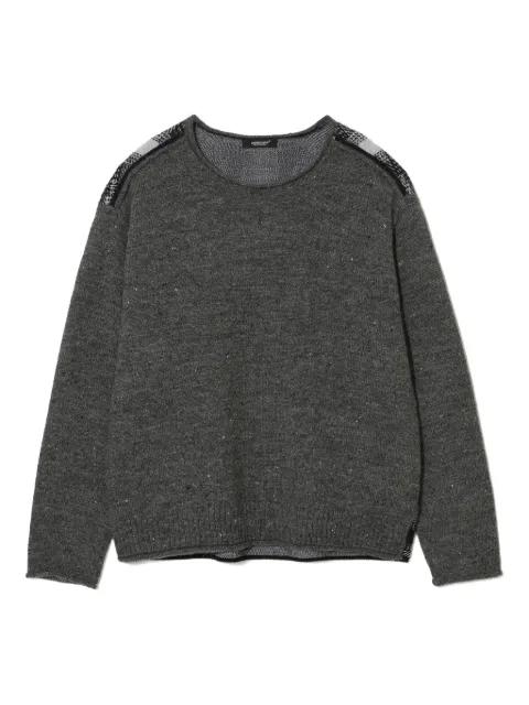 checked-panel wool sweater by UNDERCOVER