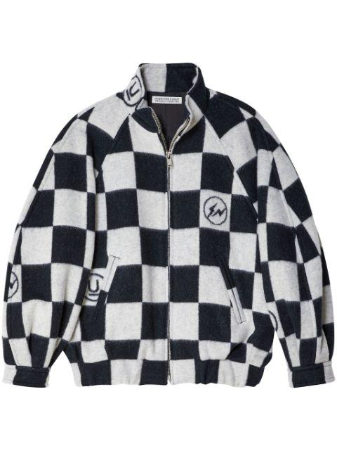 checkerboard-print blouson jacket by UNDERCOVER