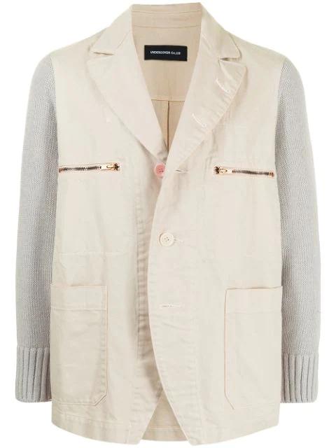 contrasting-sleeve cotton blazer by UNDERCOVER