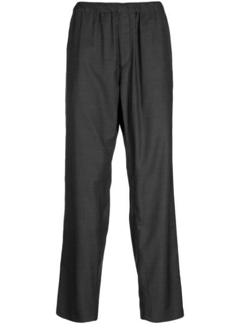 elasticated-waistband wool straight-leg trousers by UNDERCOVER