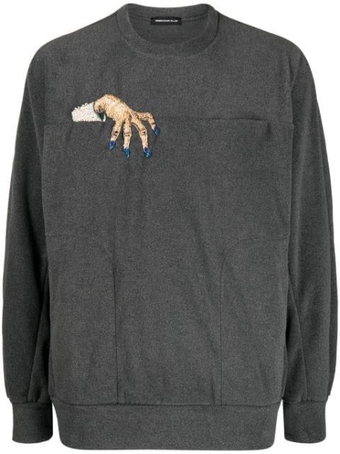 embroidered-motif crew-neck sweatshirt by UNDERCOVER