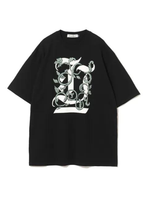 floral-print monogram T-shirt by UNDERCOVER