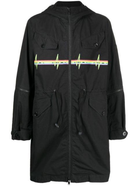 graphic-print hoodied parka by UNDERCOVER