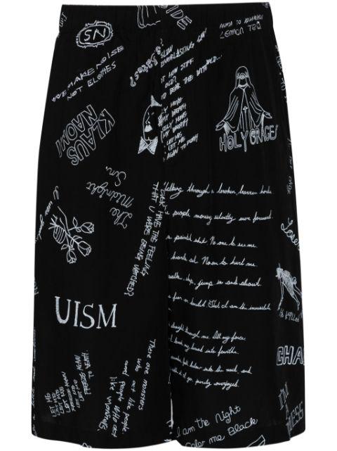 graphic-print wide-leg shorts by UNDERCOVER