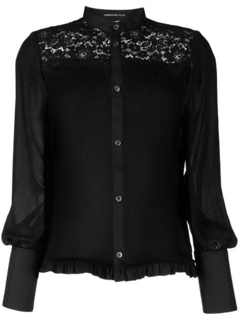 lace-trim long-sleeve blouse by UNDERCOVER
