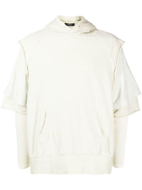 layered-sleeve cotton hoodie by UNDERCOVER
