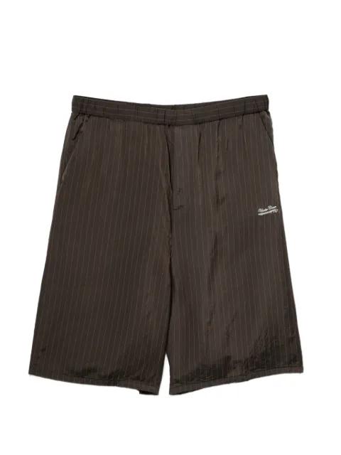 logo-embroidered pinstripe shorts by UNDERCOVER